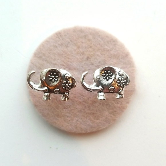 Jewelry - 3 for $15 Silver Elephant Stud Earrings